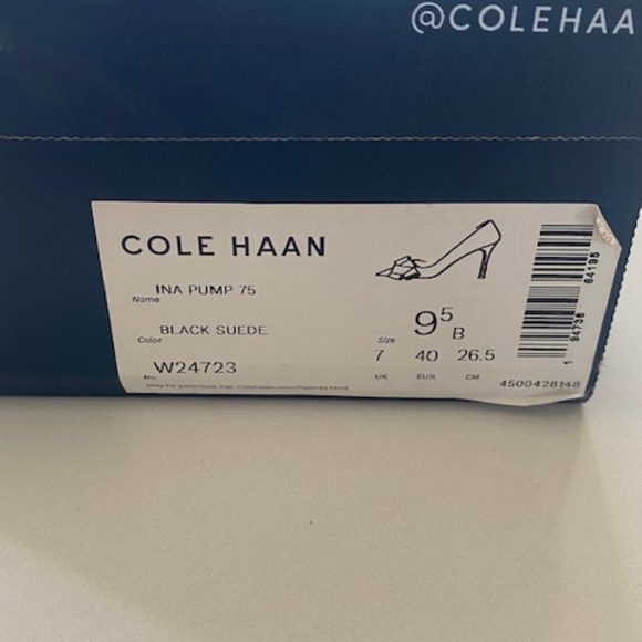 Cole Haan black suede heeled pumps - Picture 3 of 6